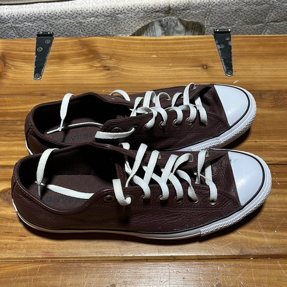 Blood Red Leather Converse - Picture 4 of 7